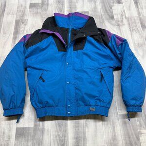✅Mens M VTG Pro Gear 3-in-1 Ski Jacket Winter Sports Complete Blue Black Bomber